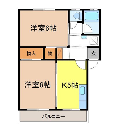 フラット三輪A棟の物件間取画像